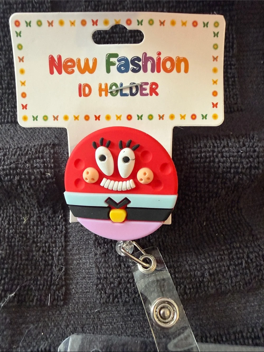 Red Cartoon ID Badge Holder